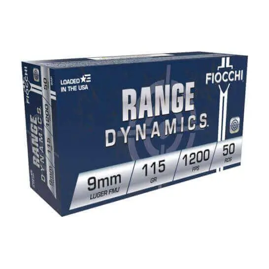 Fiocchi 9mm 115gr FMJ 1,000 Round Case