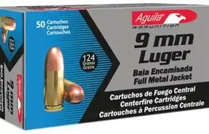 Aguila 9mm 124gr, FMJ, 50rd Box