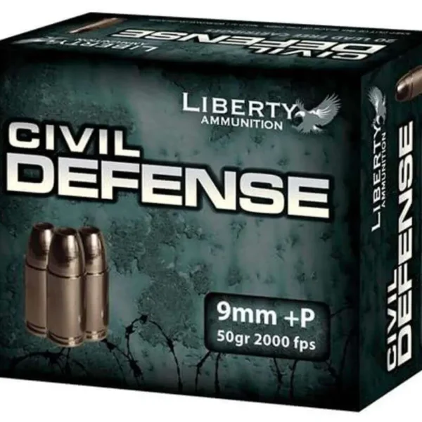 Liberty Ammo Civil Defense 9mm 50gr, LF Fragmenting HP, 80rd Box
