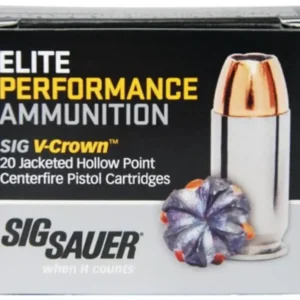 Sig Ammo 9MM 124Gr Elite V-Crown JHP 100rd Box