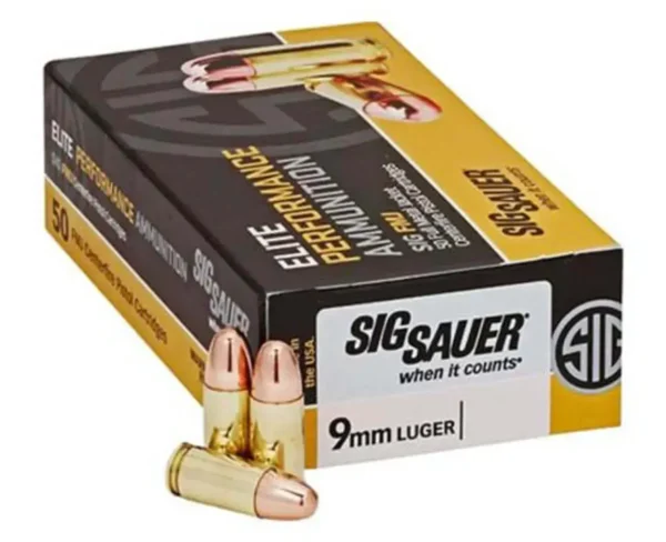 Sig 9mm, 124Gr, Elite Ball, FMJ, 200rd Box