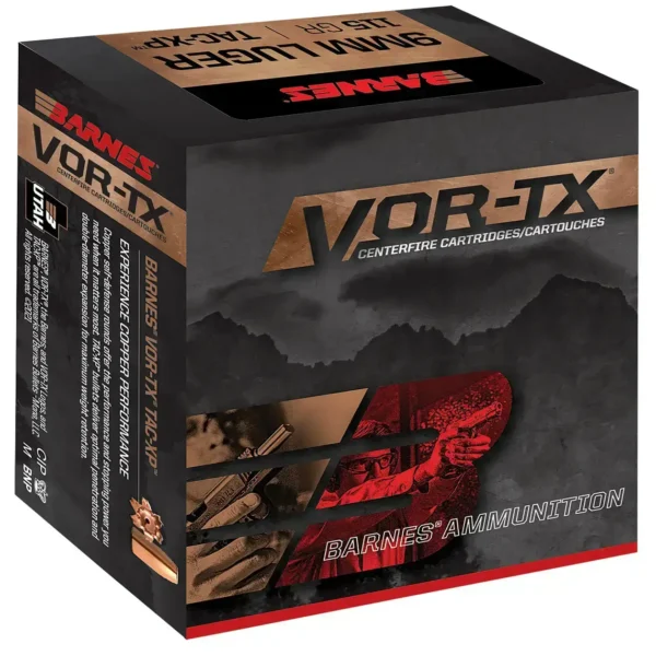 Barnes Bullets VOR-TX 9mm, 115gr, XPB Hollow Point, 20rd Box