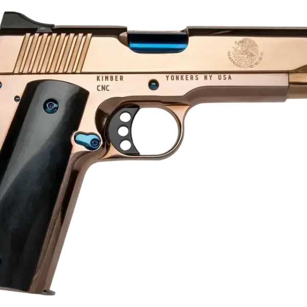 CNC Kimber 1911 El Rey 38 Super, 5" Barrel, Blue PVD Barrel, Rose Gold PVD Serrated Slide & Frame, Black Kirinite Presentation Grip, 7rd