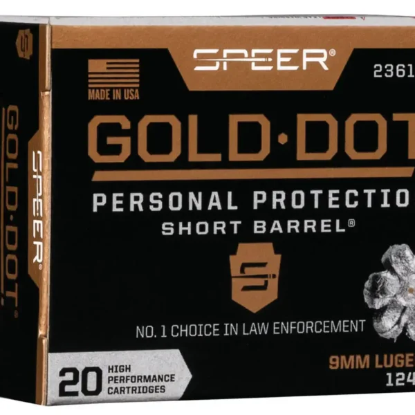 Speer Gold Dot Personal Protection Short Barrel 9mm +P, 124gr, Hollow Point, 60rd Box